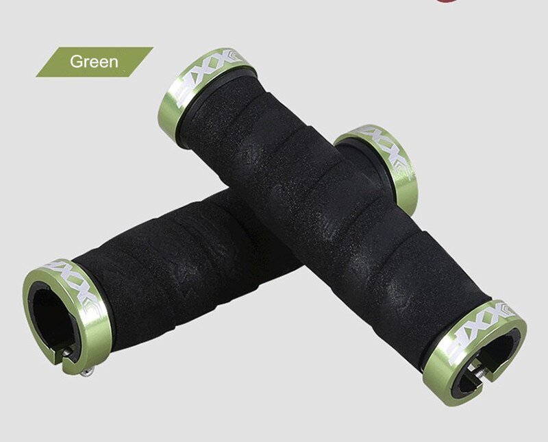 agarre de bicicleta, manilla bloqueable de aleación, manilla ergonómica de esponja suave para bicicleta de montaña, accesorios cómodos con cierre en barra,: Green