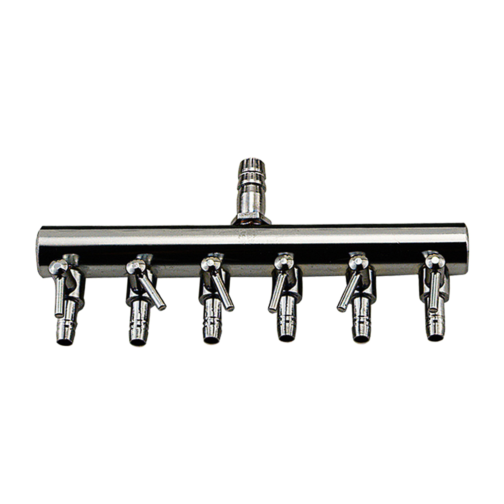 6 holes 4mm stainless steel fish tank air control valve air splitter oxygen distributor fish tank water tank air pump splitter: Default Title