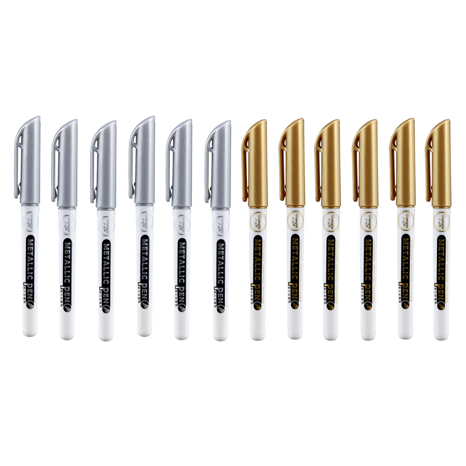Set of 12 Epoxy Resin Metallic Marker Writing Paint Pen for Wall Craft