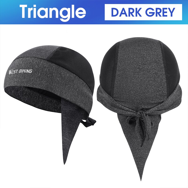 West biking boné de bicicleta verão anti-uv cabeça de pirata cachecol das mulheres dos homens esportes correndo ciclismo respirável bandana bicicleta headwear boné: Triangle Grey