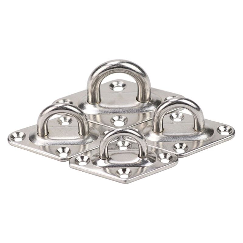 304 Stainless Steel Ceiling Wall Mount Hook Heavy Duty Anchor Eye Plate For Boat Yoga Swings Hammocks 6mm/8mm Full welding