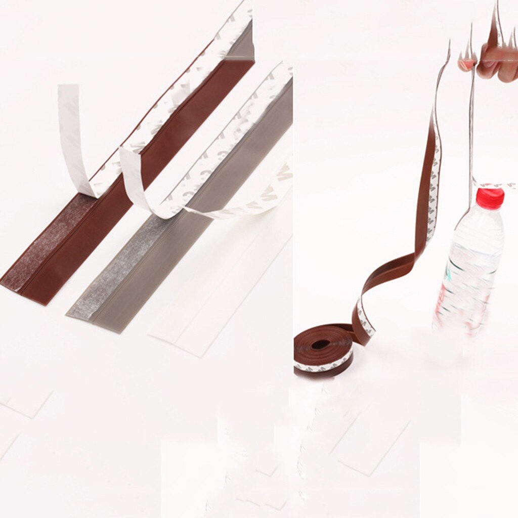 25#Transparent Windproof Silicone Door Stops Sealing Strip Bar Door Sealing Strip Silicone Rubber Self-adhesive Waterproof