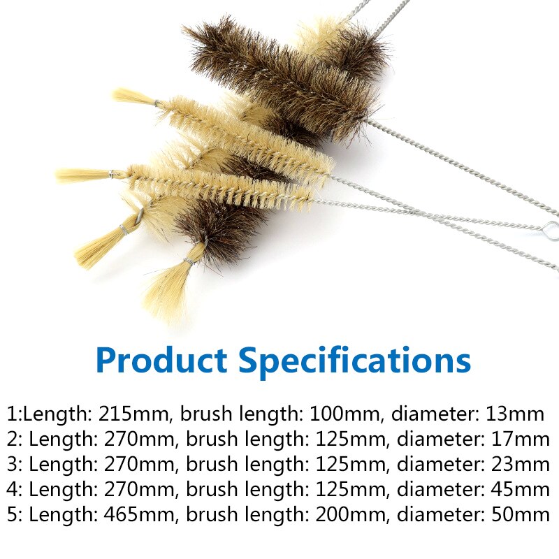 5pcs/Set 215/270/465mm Test Tube Bottle Cleaning Brushes Cleaner Laboratory Supplie For Household Housework Tools