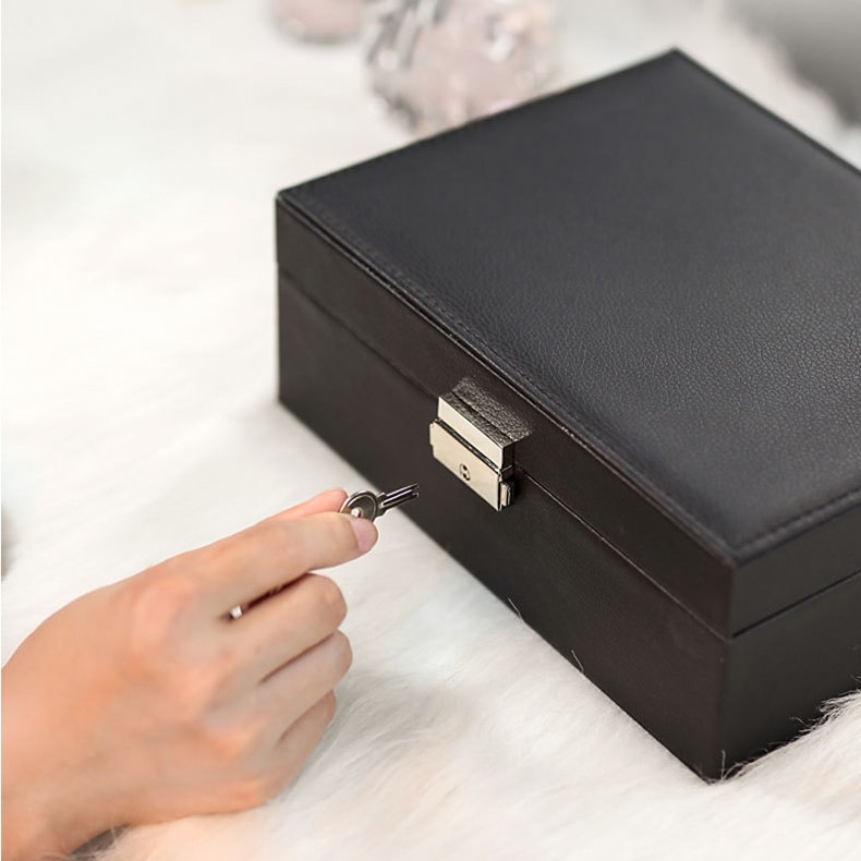 Prachtige Sieraden Doos Vrouwen Lederen Verpakking Ketting Ringen Oorbellen Armband Organizer Display Geschenkdozen Case