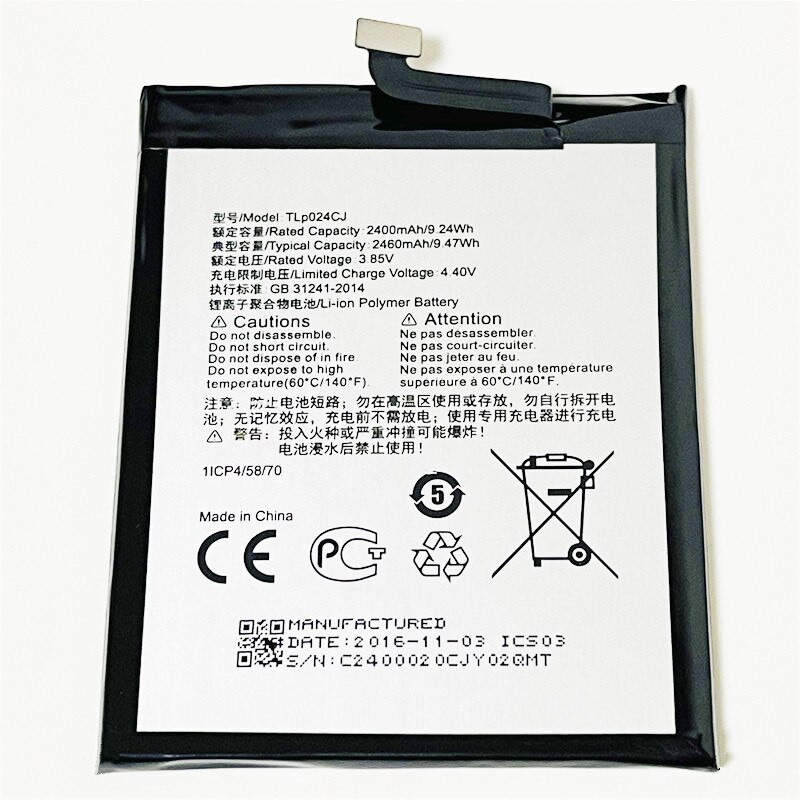 TLp024CJ Battery 2460mAh for Alcatel 1X 5059 Series - Original Replacement