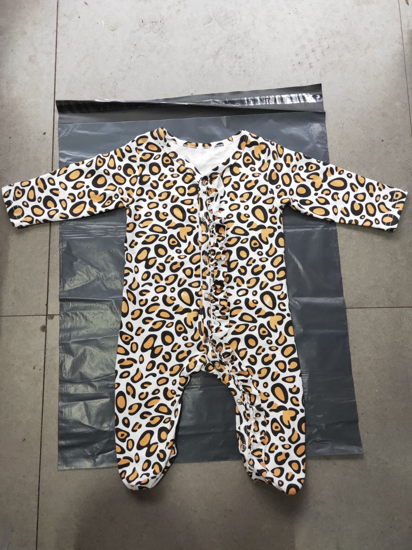 Newborn Infant Baby Boy Girl Long Sleeve Casual Leopard Cotton Romper Jumpsuit Summer Clothes
