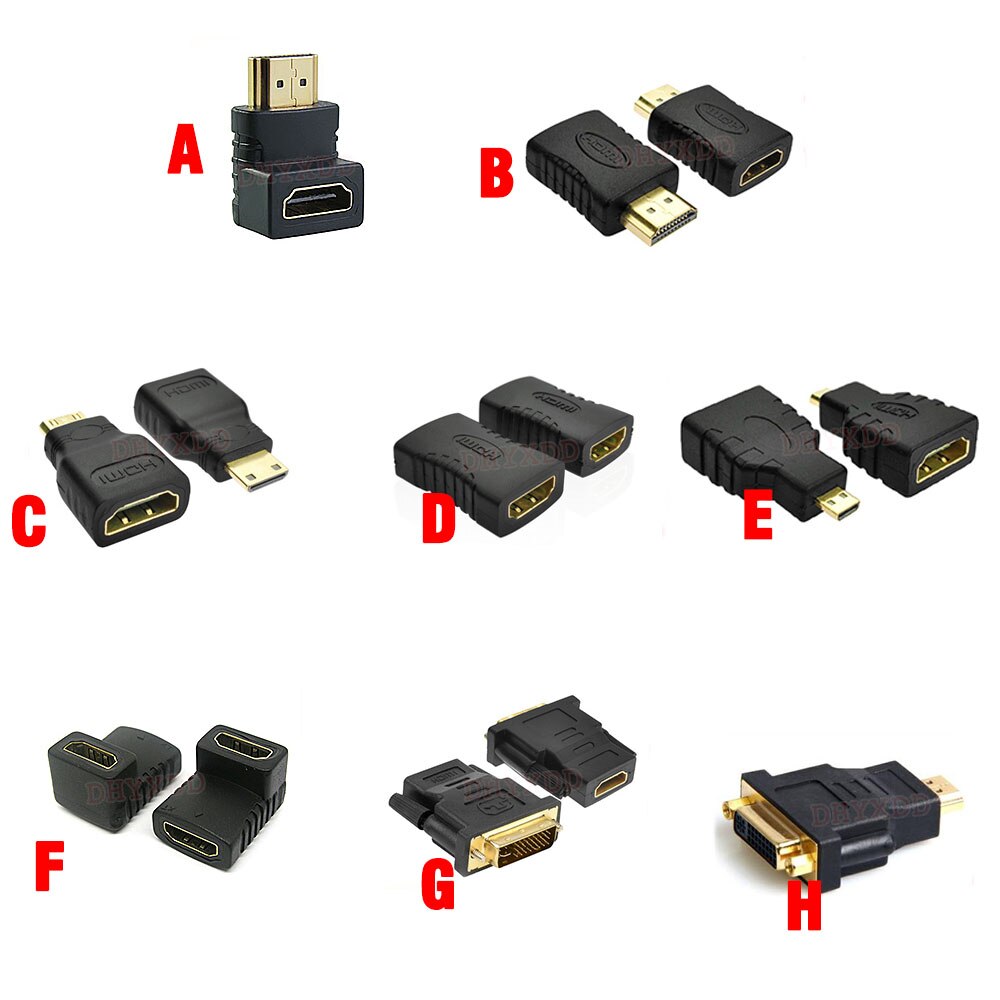 1PCS Mini Micro HDMI Cable Connector Adapter DVI HDMI-compatible Male to Female Converters for 1080P HDTV Cable Adaptor Extender