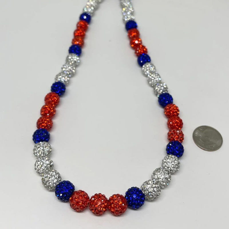 Collier de baseball pour hommes, collier de baseball scintillant, boule de strass, collier de perles, joueurs de baseball, bijoux inspirés des amoureux