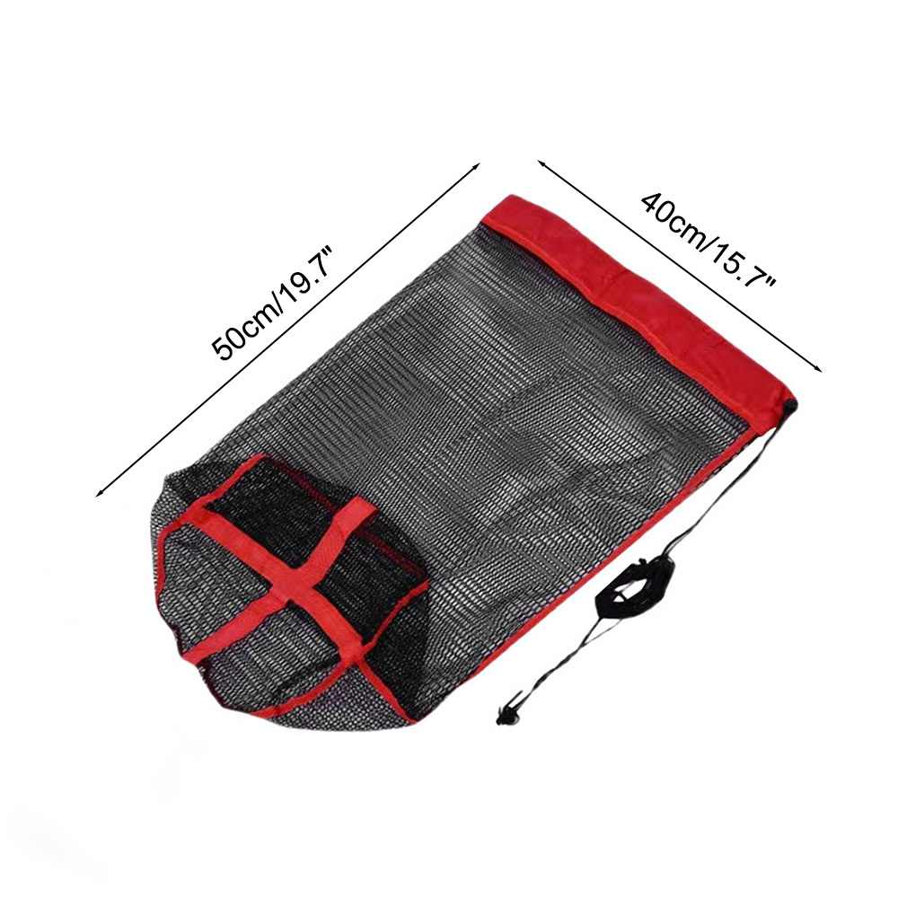 Foldbar fiskenetpose nylon lille gitterbur fiskenet bundt mund fiskeri levende fisk kurv mesh snøre bærbar taske: Hvid