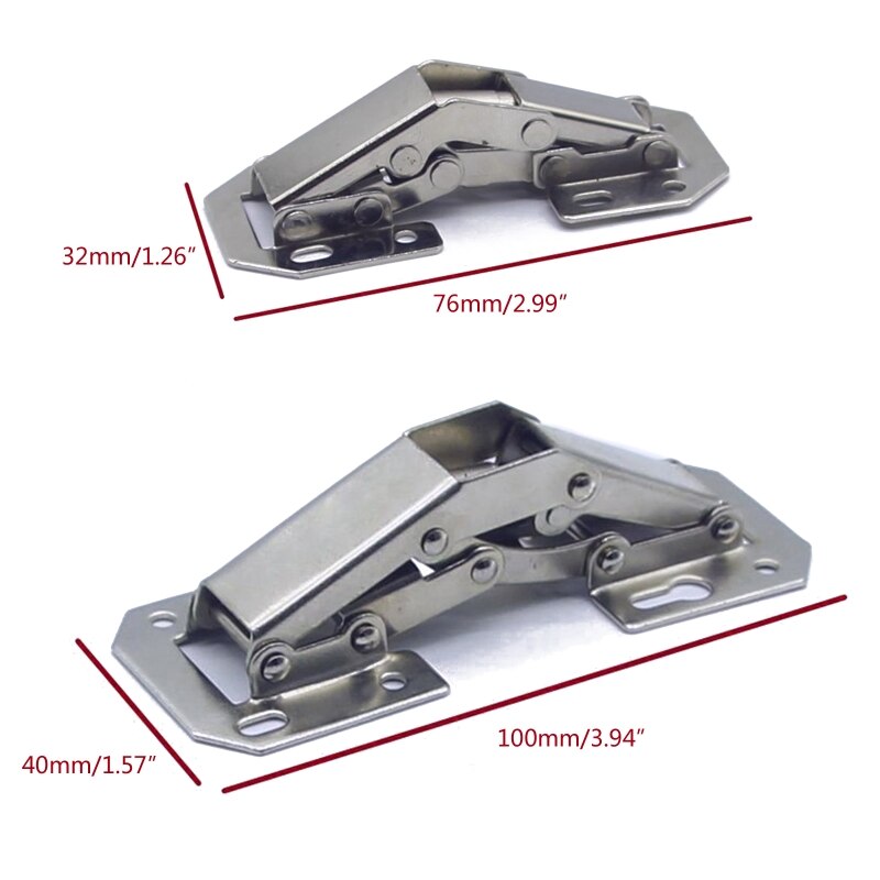 Satin Door Hinge Self Closing Hardware Adjustable Stainless Spring Hinge for Kitchen Cabinet Corner Hardware Replacement N1HF