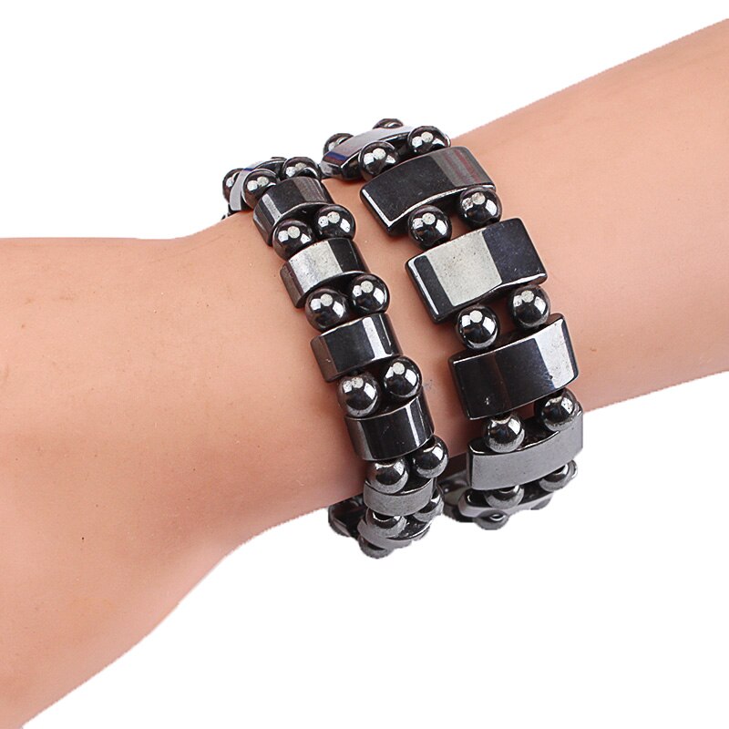 Natürliche Stein Armbinde Schwarz Magnetische Hämatit Armbinde für Männer Frauen Charme Gesunde Armbänder Schmuck