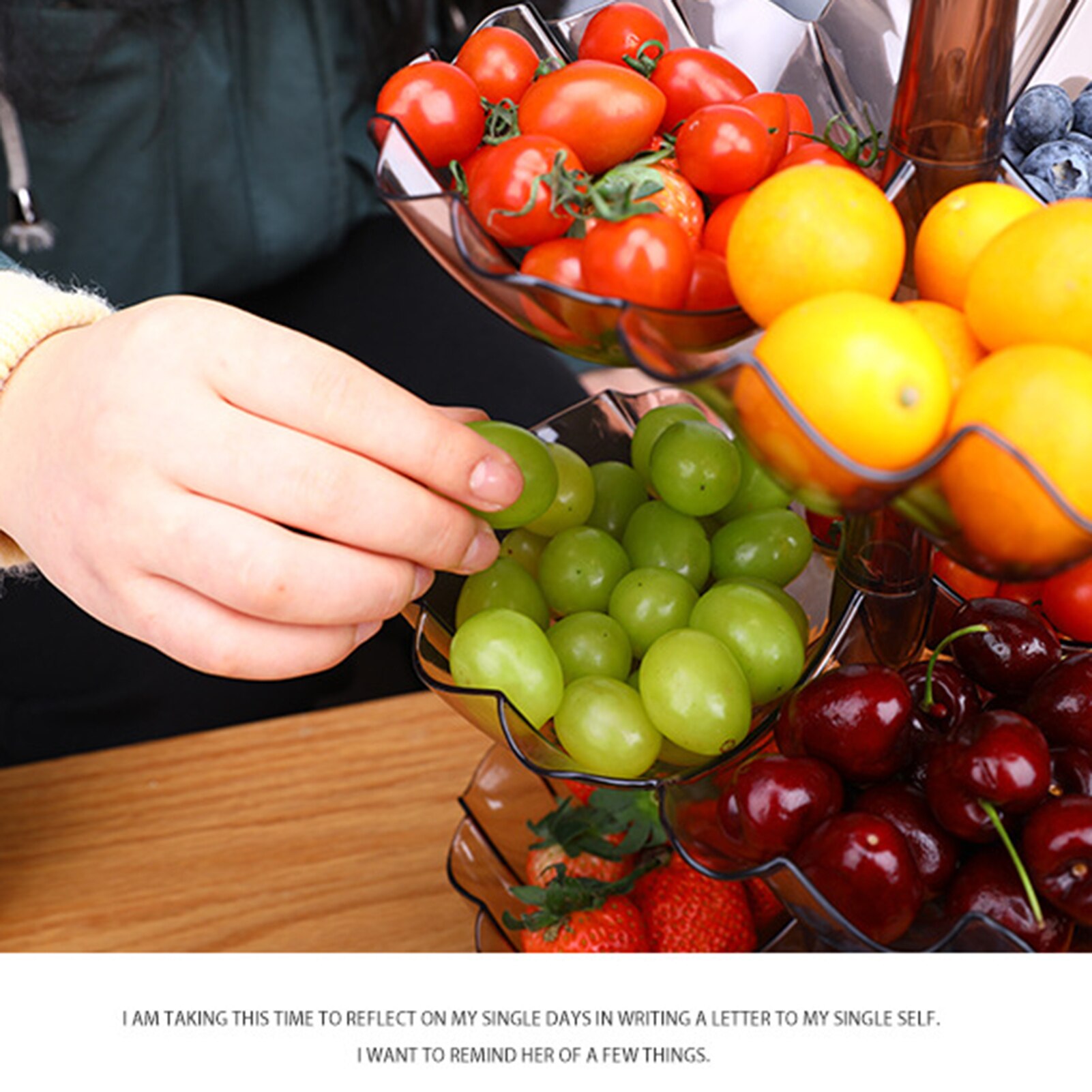 Multi Tiers Plastic Plaat Fruit Bowls Decoratieve Party Desserts Noten Houder