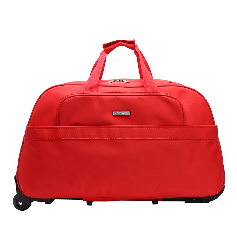 Firstmeet trole mala de viagem saco sobre rodas moda masculina carry on travel bag boarding grande bagagem bolsa de viagem: Red