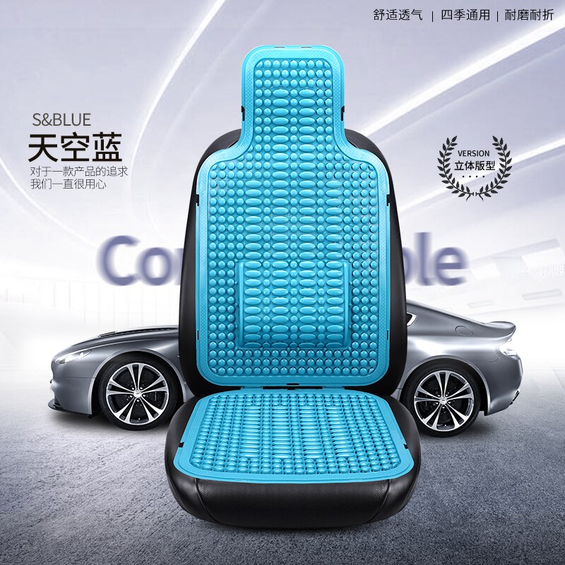 Universal sommer autostol kølig pude pvc beaded massage automobil stolebetræk med blød taljemåtte åndbar holdbar 1 stk.: 6