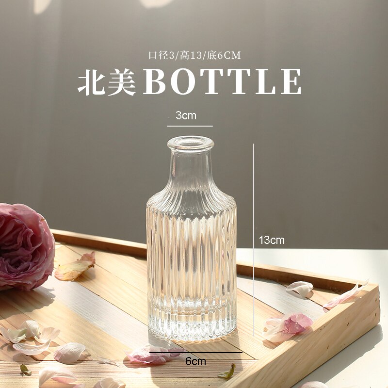 Popxstar Transparent Hydroponic Flower Device, Wood Decoration, Flower Arrangement, Mini Glass Vase, Living Room