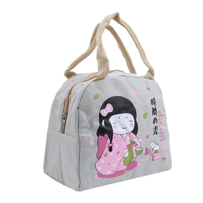 Food Lunch Picnic Bag Cute Girl Lunch Bag Convenient Carrying Thick Insulation Lunch Box Waterproof Cloth Bag