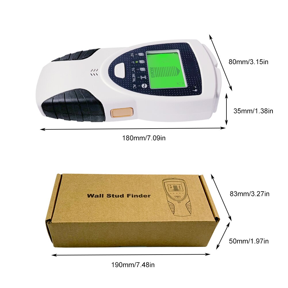 5 In 1 Stud Finder Muur Scanner Met Intelligente Microprocessor Chip Lcd Display Voor Hout Balken Ac Draden Metalen Detectie draad