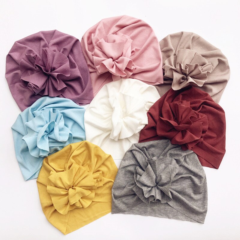 Turbante superelástico para bebé, sombrero fino para niña recién nacida, gorros con lazo de flores para niño pequeño, gorros para bebé , novedad para verano
