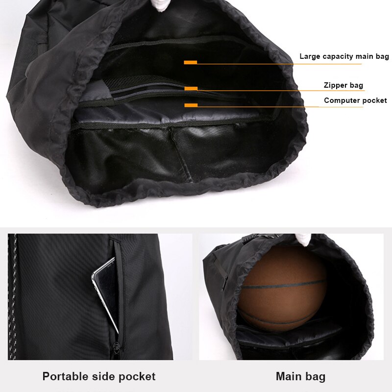 Unisex sportsrygsæk oxford stof spand snøre vandtæt udendørs fodbold fodbold basketball rygsæk tasker mochila