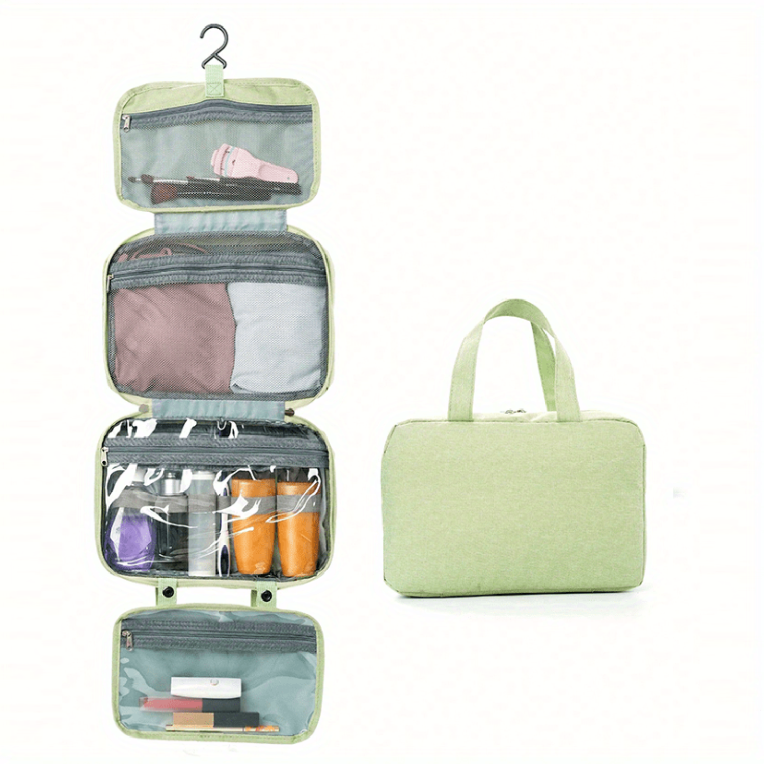 Neceser plegable impermeable para viaje con separación húmeda y seca, bolsa de cosméticos, bolsa de viaje multifuncional de gran capacidad: YELLOW