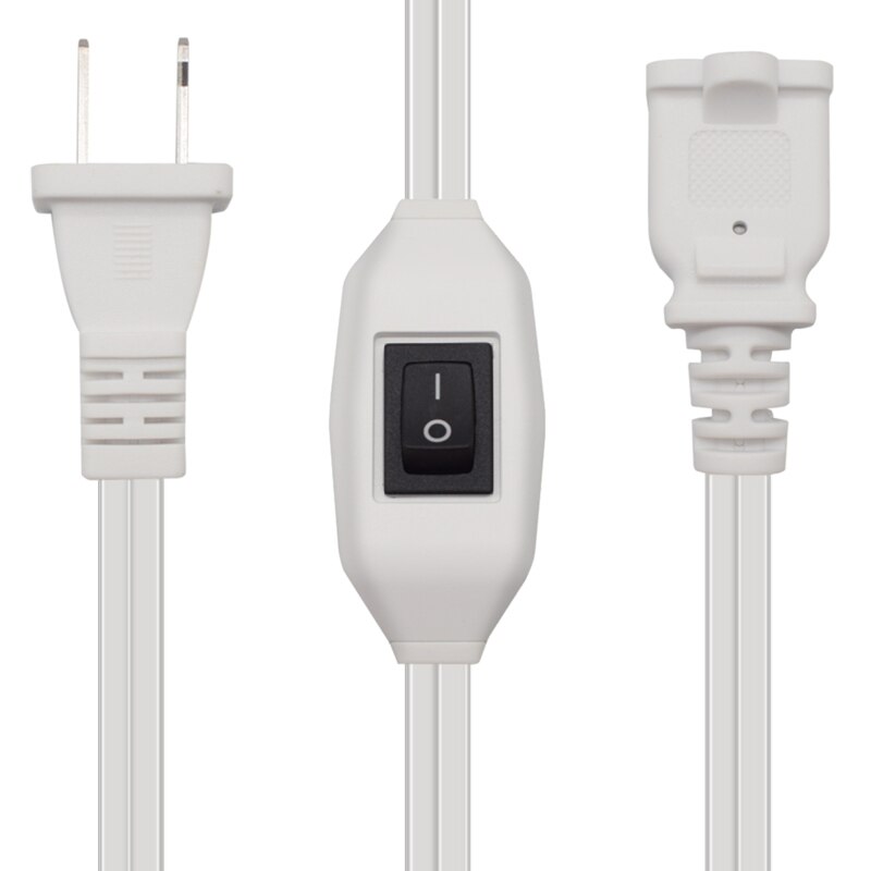 Netsnoer Met Aan-uit Schakelaar Stekker Draad Twee-Pin Us Plug Kabel Verlengsnoeren E8BE