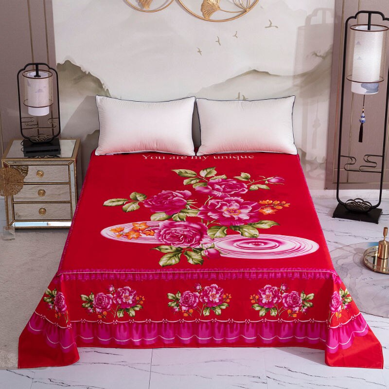 Verdicken Gebürstet Flache Blatt Sanft Schleif König Größe Bett Blatt verrotten Hochzeit Bettlaken 245x245cm Keine Kissenbezug: Farbe 5