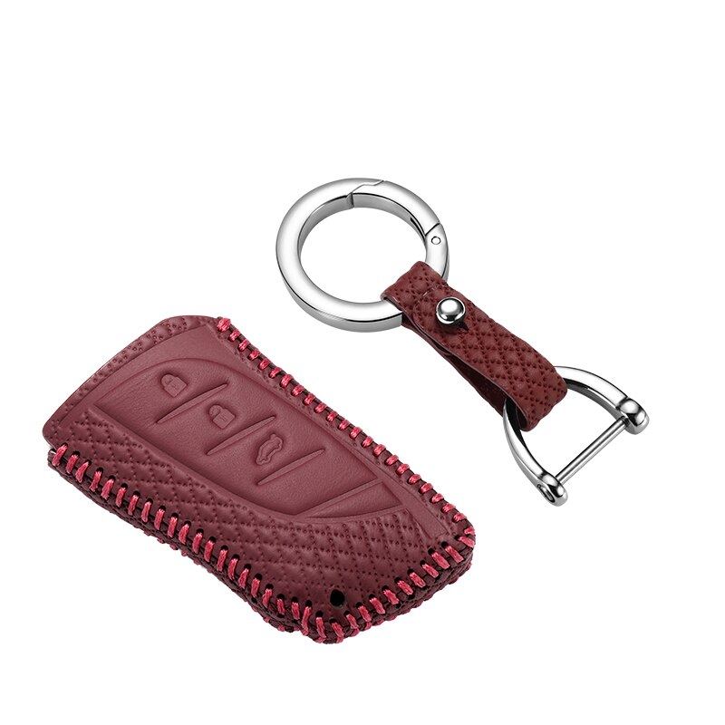 luckeasy car key cover for lexus LC LS ES Case Remote Keys Shell leather key4y: brown 3