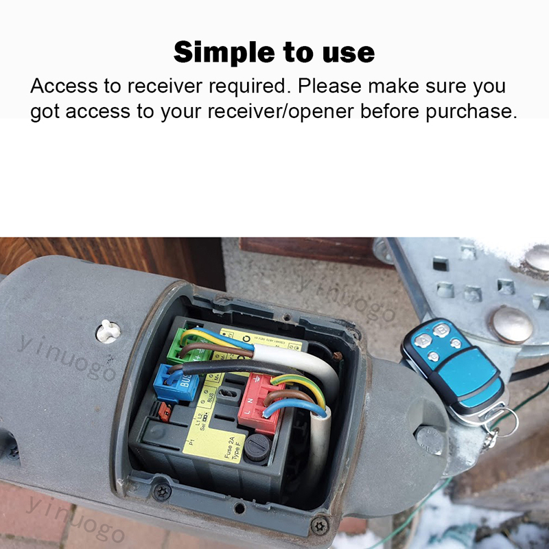 MOOVO/MHOUSE – télécommande de porte, 433.92MHz, Code roulant, Compatible avec MOOVO MT4 MT4V MT4G MHOUSE TX3 TX4 GTX4