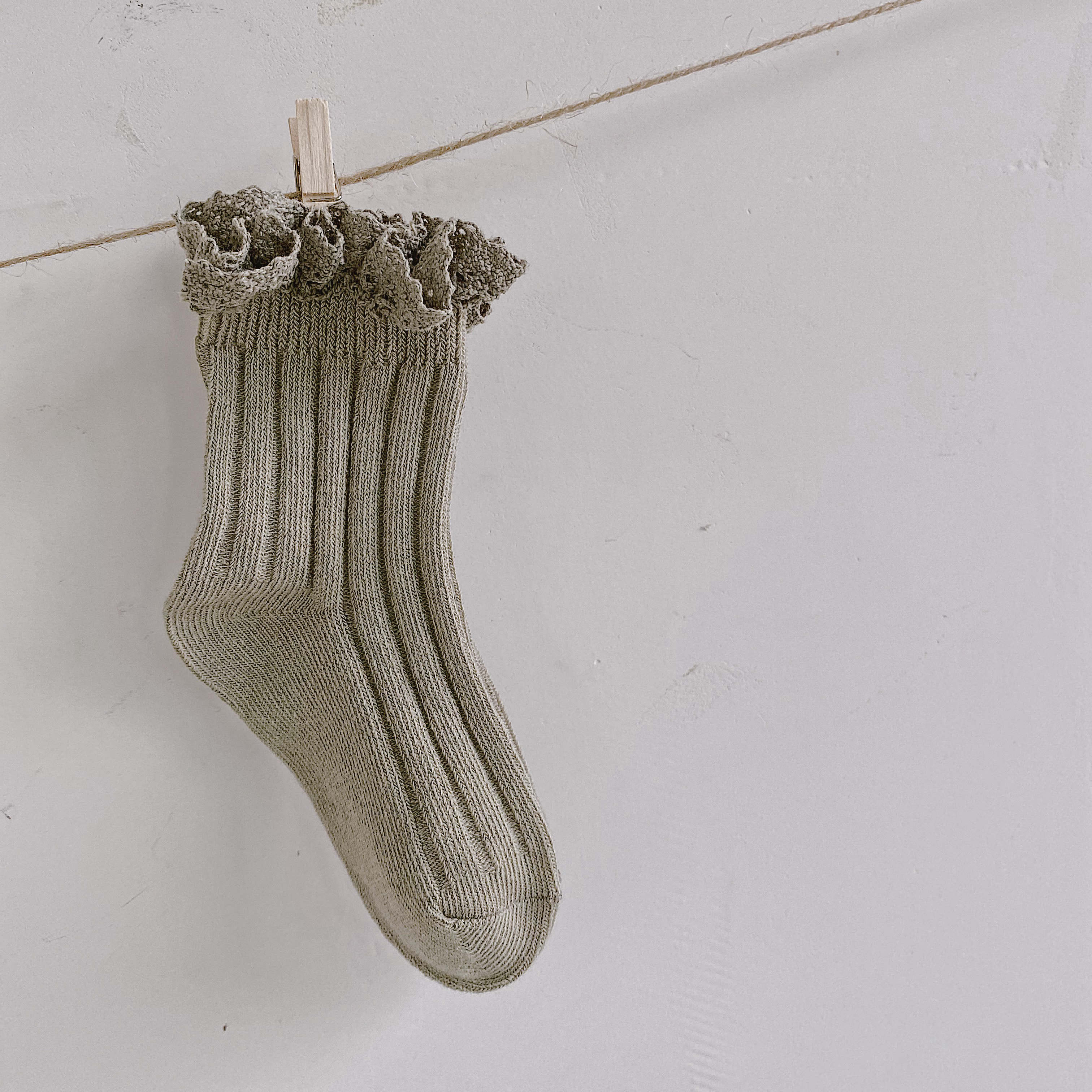 Calcetines cortos de encaje para niños y niñas, calcetín de algodón, Color sólido, a la: gray / L for 6 to 8T
