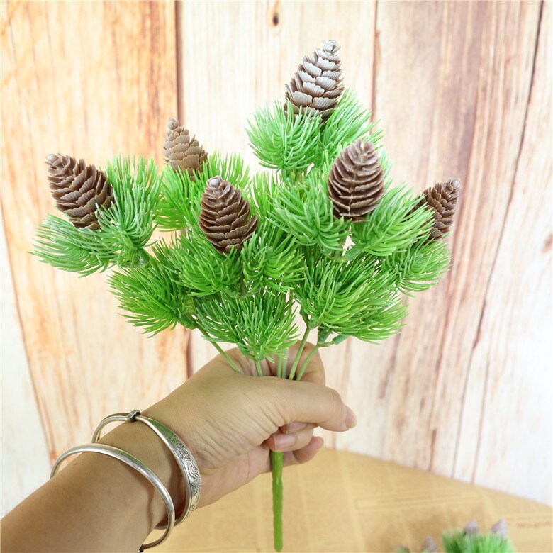 Nicro Pijnboom Bos Met Noten Kunstmatige Bloemen voor Kerst Home Decoratie Nep Planten Dennenappel Faux GreensOrnament # Art15