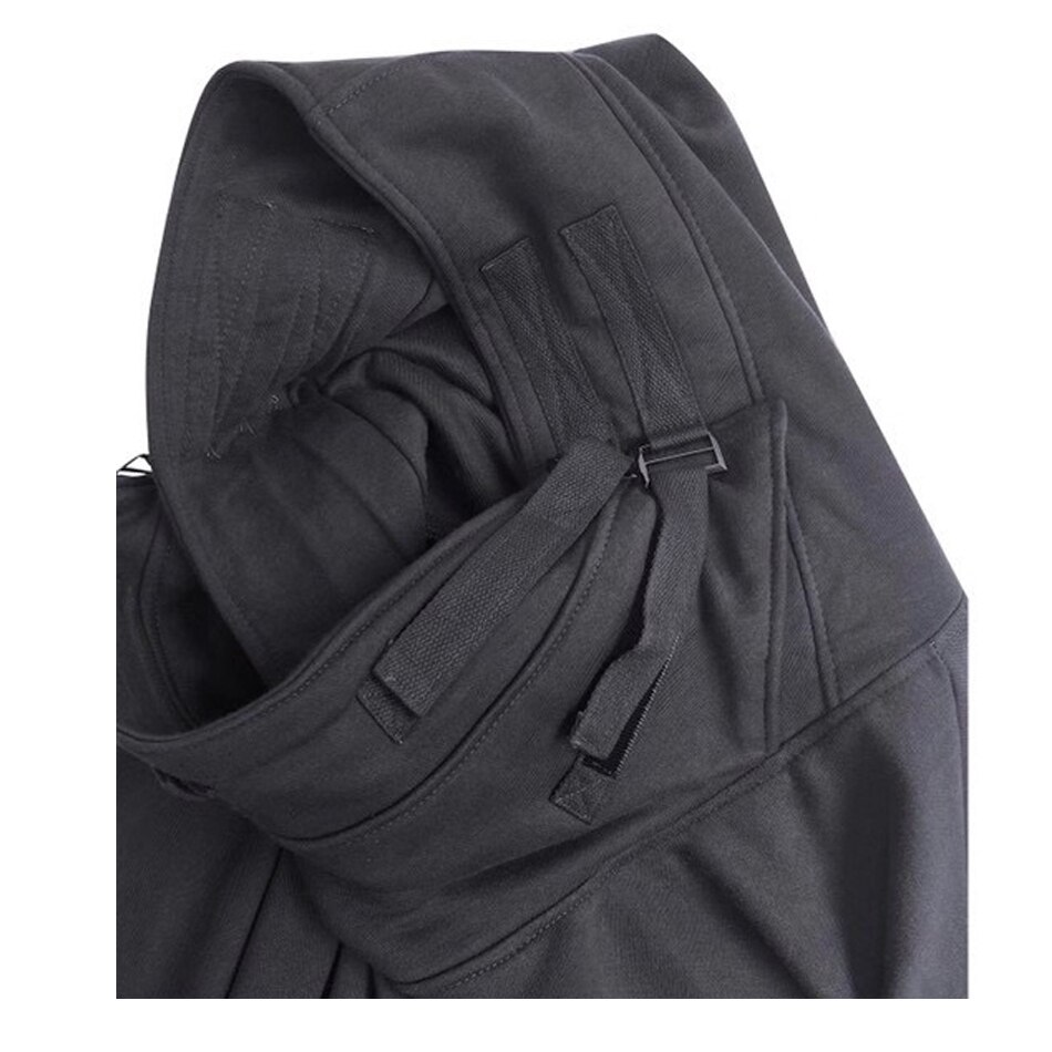 Autumn Men High Neck Fish Mouth Hoodie Japanese Harajuku Hip Hop Gothic Streetwear Sweatshirts Oversized Male Tops