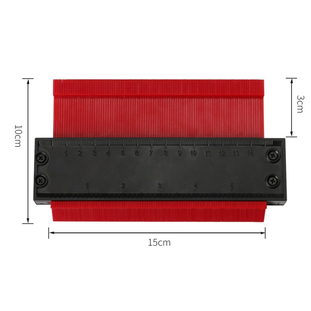 Plastprofil kopi konturmålere flisebelægning laminat standard træmarkeringsværktøj bærbart mål nøjagtigt værktøj: Rød b
