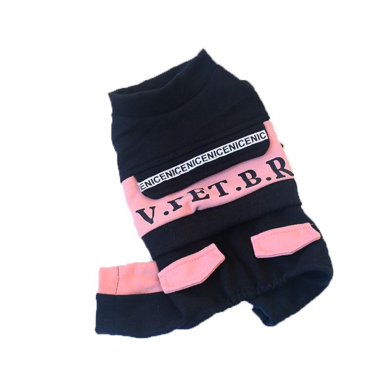 Combinaison en coton pour chien, vêtement d'hiver, salopette pour petit et moyen gabarit, lettre imprimée, yorkshire