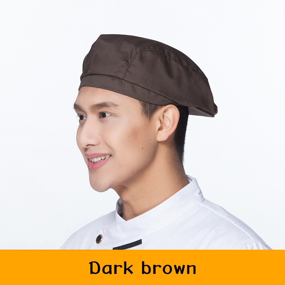 Chapeau de Chef Service alimentaire, uniforme de travail de cuisine café Restaurant, casquette élastique, chapeaux de serveur de barbier à imprimé de piment, 17 couleurs: 17