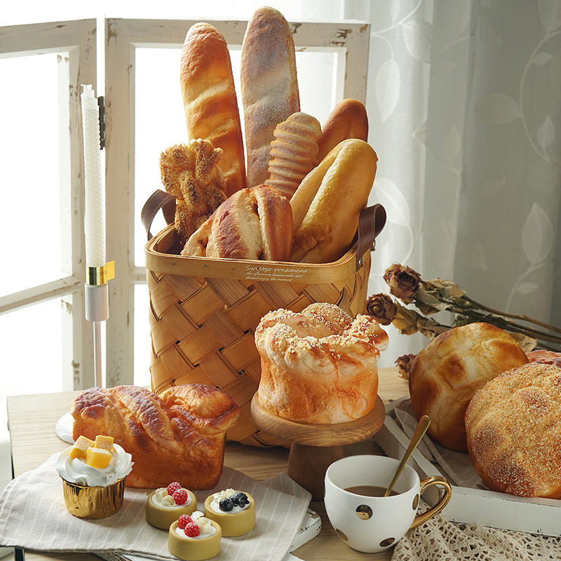 Baking butikk vindu vise modellen av simulering brød og baguette baguette kjøkken myk mat fotografering rekvisitter