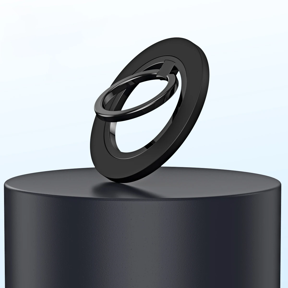 Phone Finger Ring Magnetic Holder for Magsafe Rotatable Plating Strong Magnet Stand Metal Bracket for iPhone13 14 15 16 Pro/Plus: black