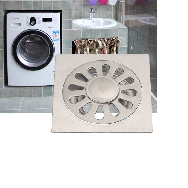 Bathroom floor drain 10 * 10 washing machine dual-use thick 304 stainless steel deodorant floor drain: Cover