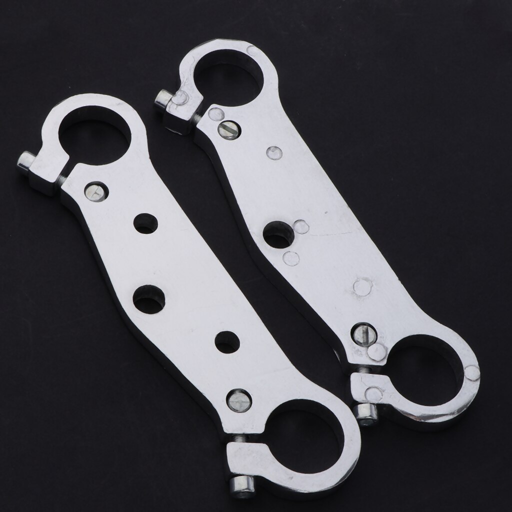 2 Pcs Heavy Duty Front Upper Triple Tree Steering Stem Fork Clamp 1&quot;