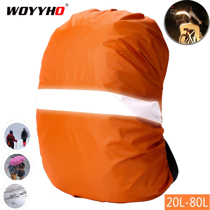 80L Reflektierende Regen Abdeckung Rucksack, 20L 35L 45L Wasserdichte Tasche Abdeckung, draussen Camping Wandern Klettern Staubdicht fallen für Rucksack