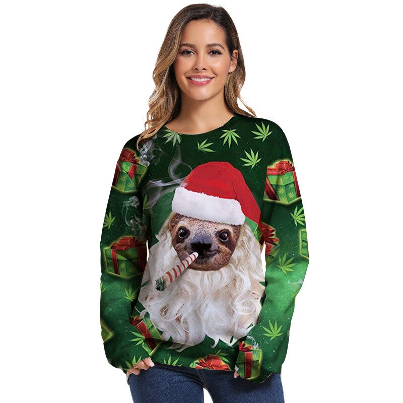Pull de noël pour hommes et femmes avec impression 3D humoristique chien, moche, pull-over, vêtements de fête de noël, automne, hiver