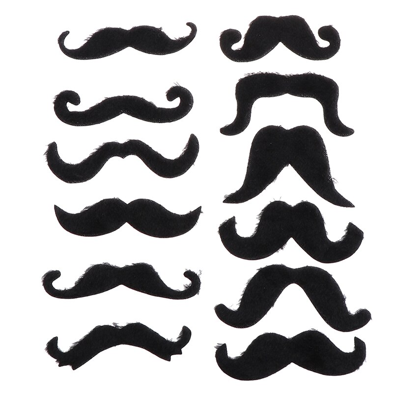 Costume de Pirate drôle, 12 pièces, fausse moustache, moustache, barbe, pour enfant et adulte, nouveauté, fournitures de fête, Halloween, Cosplay: Default Title