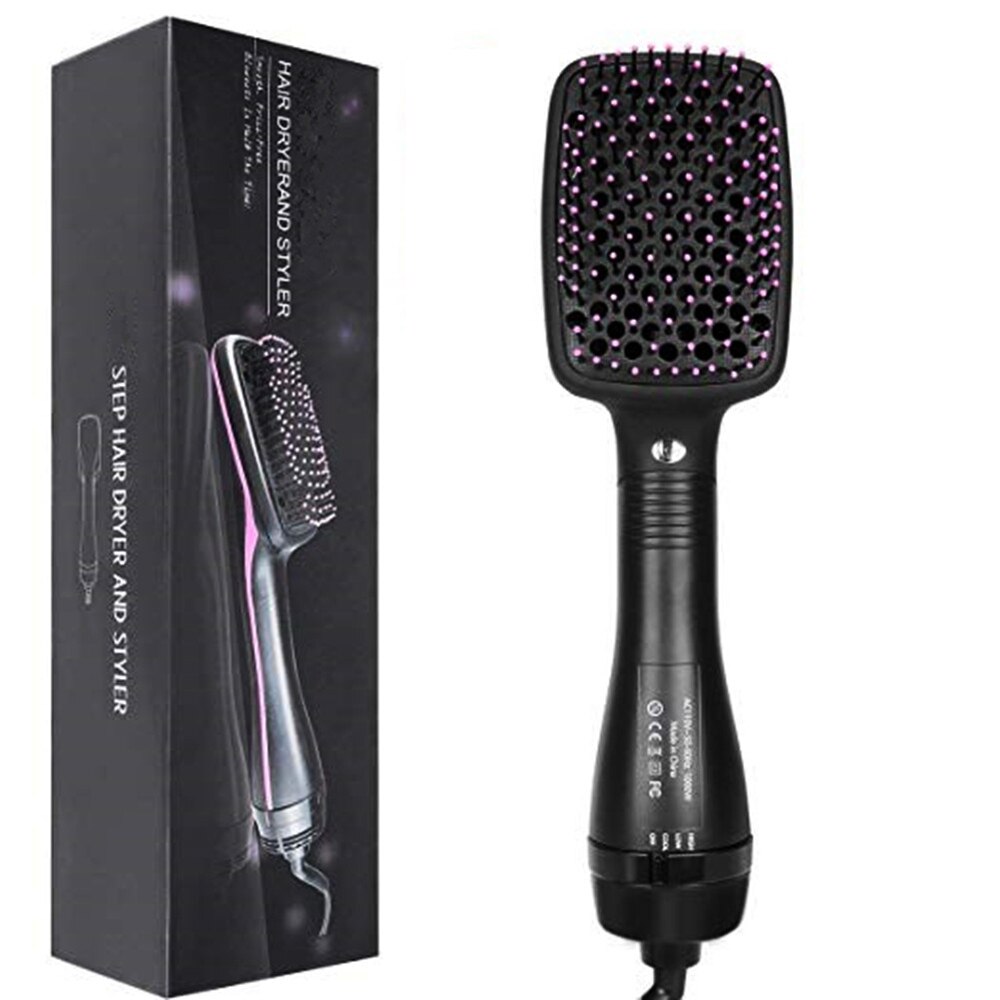Blower Brush Hair One Step Hair Dryer and Volumizer Air Brush Brush Hair Straightener Hairdryer Brush for Hair: black-with box / UK