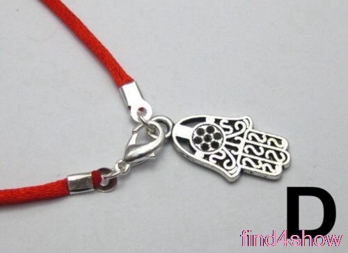 10 pulseras de la buena suerte con forma de ojo de cuerda roja, mano de Hamsa, &quot;Estrella de David&quot;: D