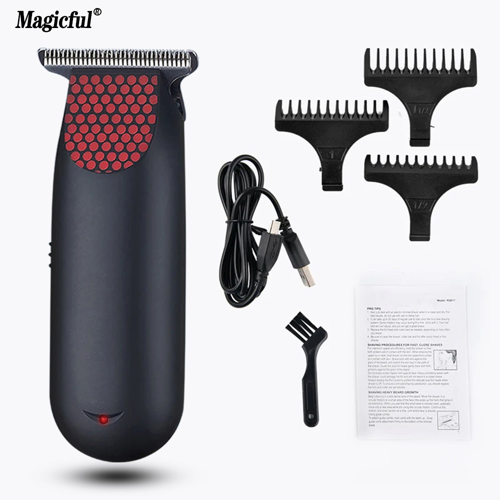 Mini-Haarschneidemaschine, 0 mm T-Stahlklinge, wiederaufladbarer Haarschneider, Friseursalon, professioneller kabelloser Haarschneider für Männer-Sets