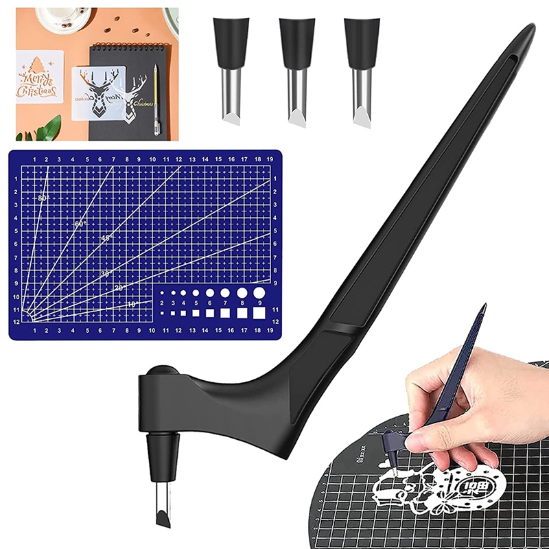 360 Rotating Craft Cutting Tools Set,Specialty Gyro Cutting Tools With 9 Pieces 360-Degree Rotating Replacement Blade