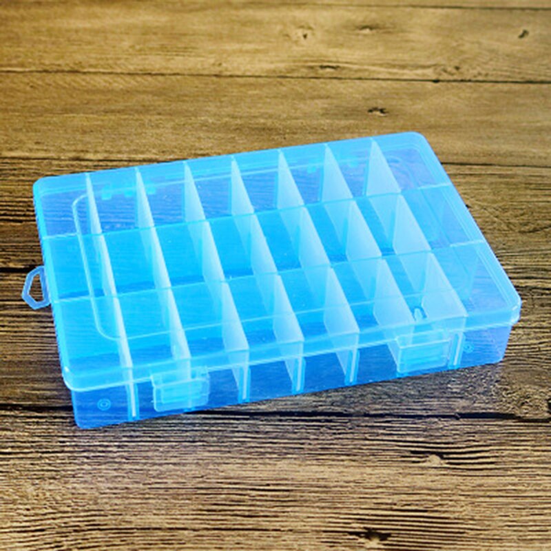 24 Grids Transparent Plastic Embroidery Floss Storage Box Floss Bobbins Organizer DIY Cross Stitch Sewing Tools Thread Bobbins: blue