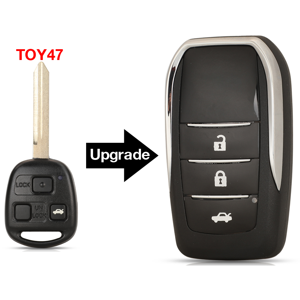 Jingyuqin Remote Car Key Shell For Toyota Yaris Carina Corolla Avensis For Lexus ES RX LS GS IS200 RX300 ES300 LS400 GX460: For Toyota / 3B TOY47 Blade