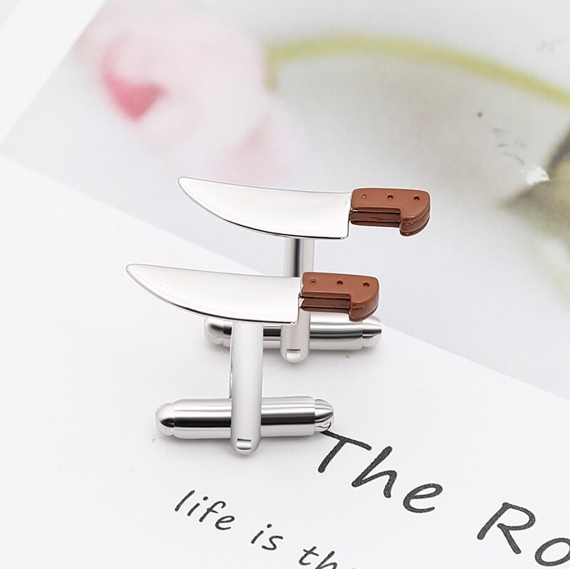 Copper Cufflinks Kitchen Knife Cufflinks Men's And Women's Shirts Party Practical Luxury Jewelry Cufflinks