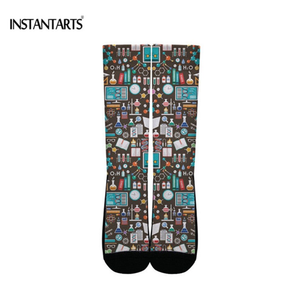 INSTANTARTS Elastic Socks Women Chemistry Printed Basketball Soccer Sport Socks Outdoor Running Fitness Socks