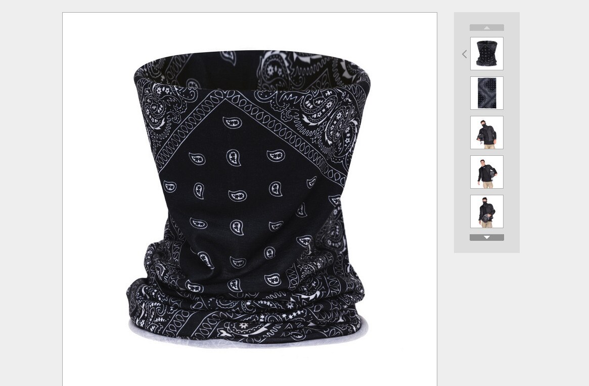 3D Printed Multi Scarf Men Face Mask Biker Balaclava Neck Tube Snood Scarf Face Mask Warmer Bandana